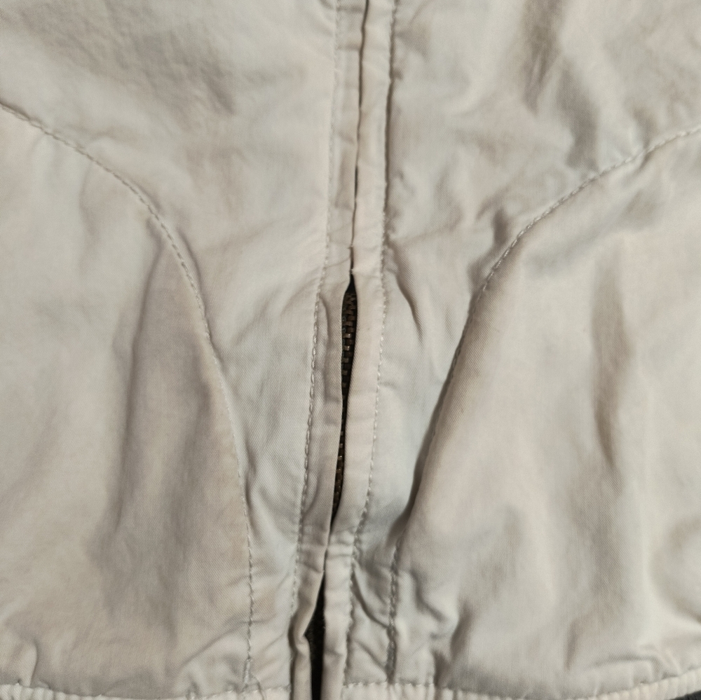 3/$10⭐ Converse One-Star crop bomber varsity jacket, wmn small, off-white/brown - Picture 5 of 14